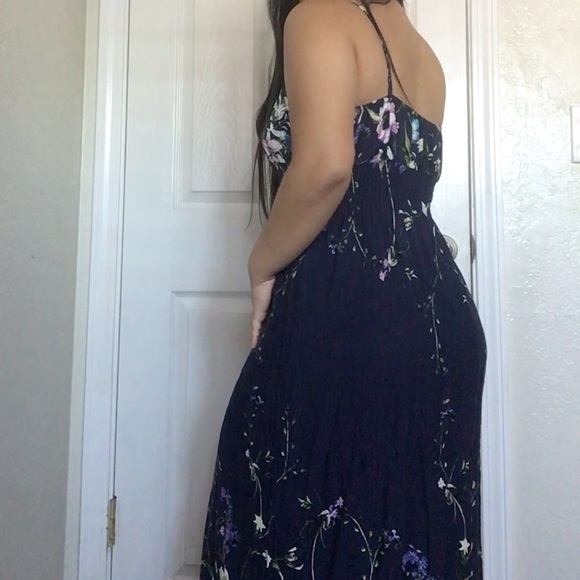 Blue Floral Maxi Dress Size M - Picture 3 of 5